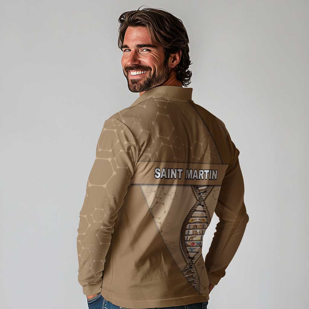 Saint Martin Is In My DNA Long Sleeve Polo Shirt - Wonder Print Shop