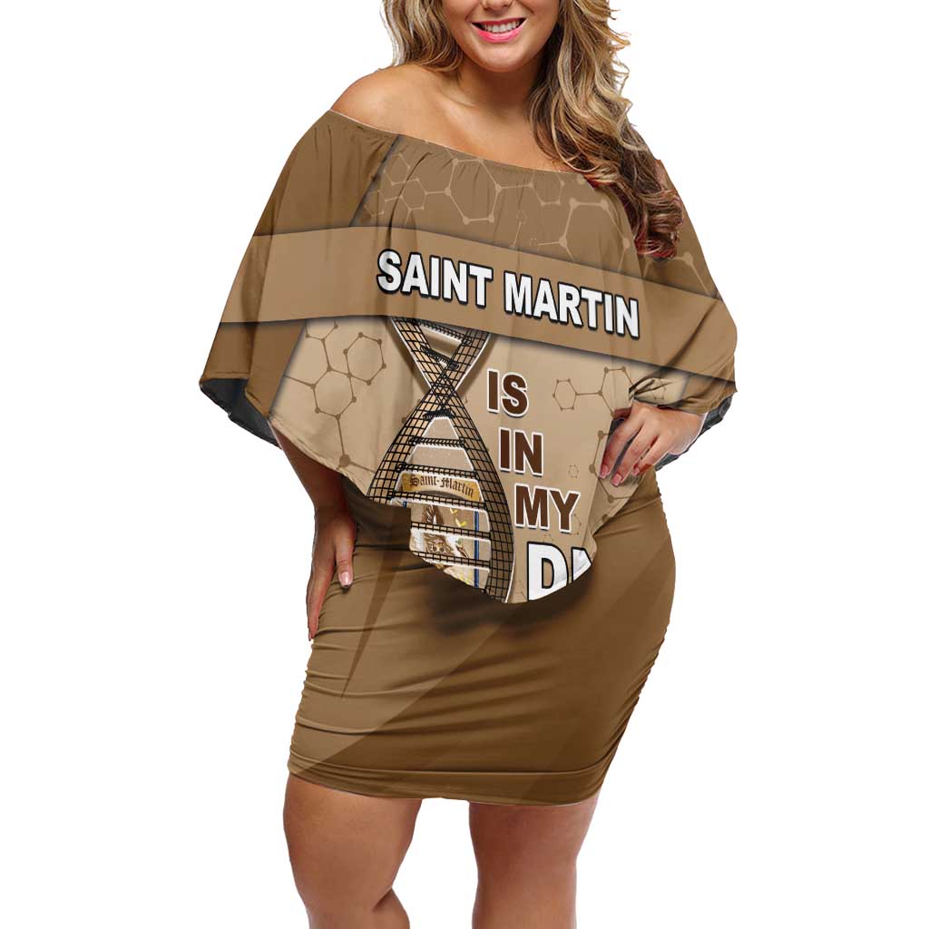 Saint Martin Is In My DNA Off Shoulder Short Dress - Wonder Print Shop