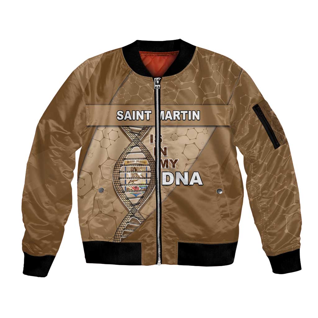 Saint Martin Is In My DNA Sleeve Zip Bomber Jacket - Wonder Print Shop