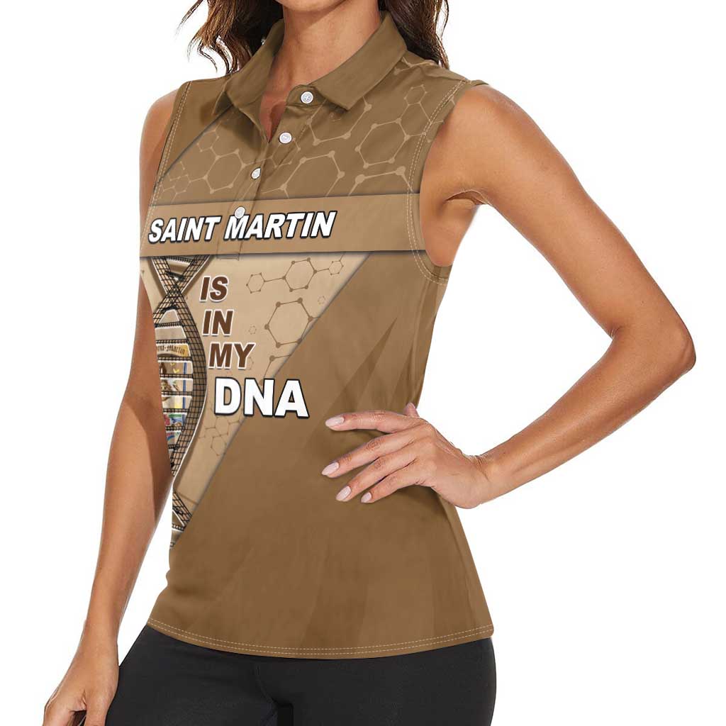 Saint Martin Is In My DNA Women Sleeveless Polo Shirt - Wonder Print Shop
