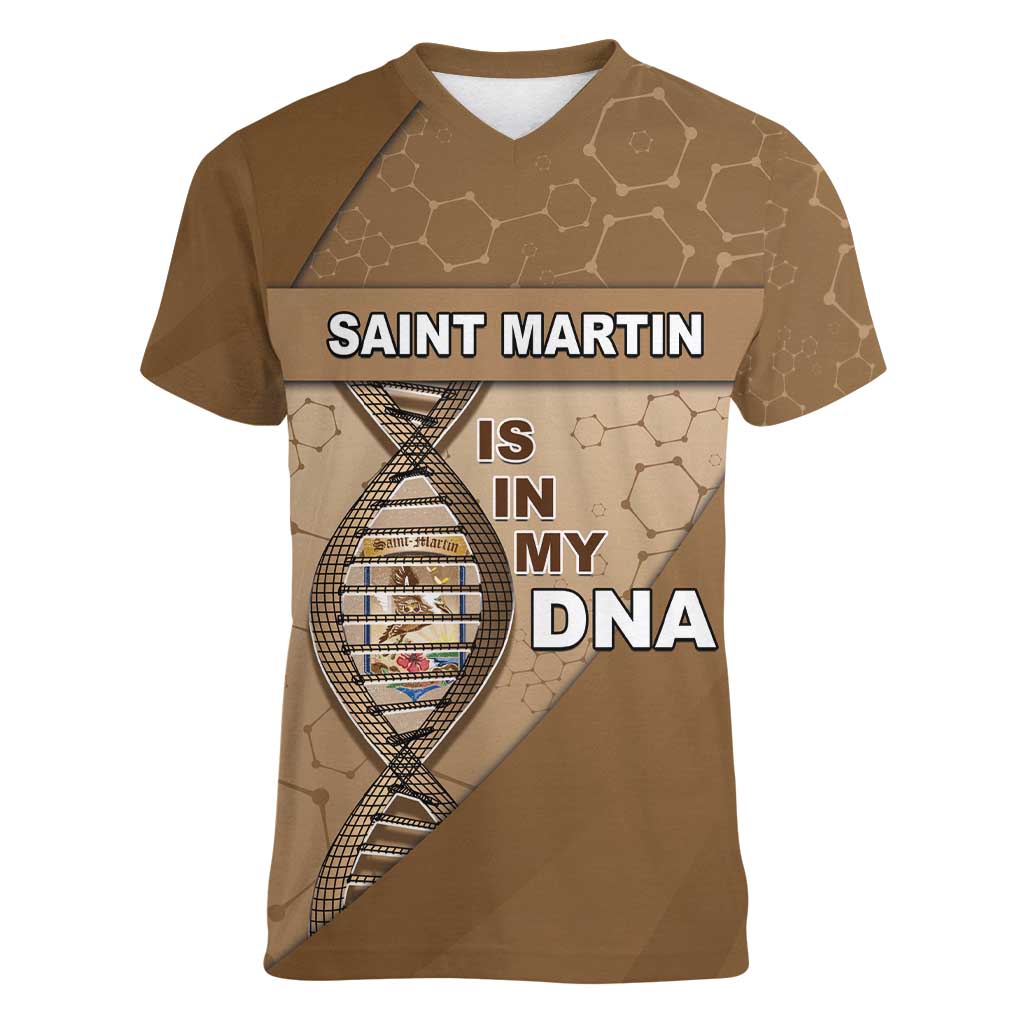 Saint Martin Is In My DNA Women V-Neck T-Shirt - Wonder Print Shop