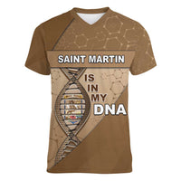 Saint Martin Is In My DNA Women V-Neck T-Shirt - Wonder Print Shop