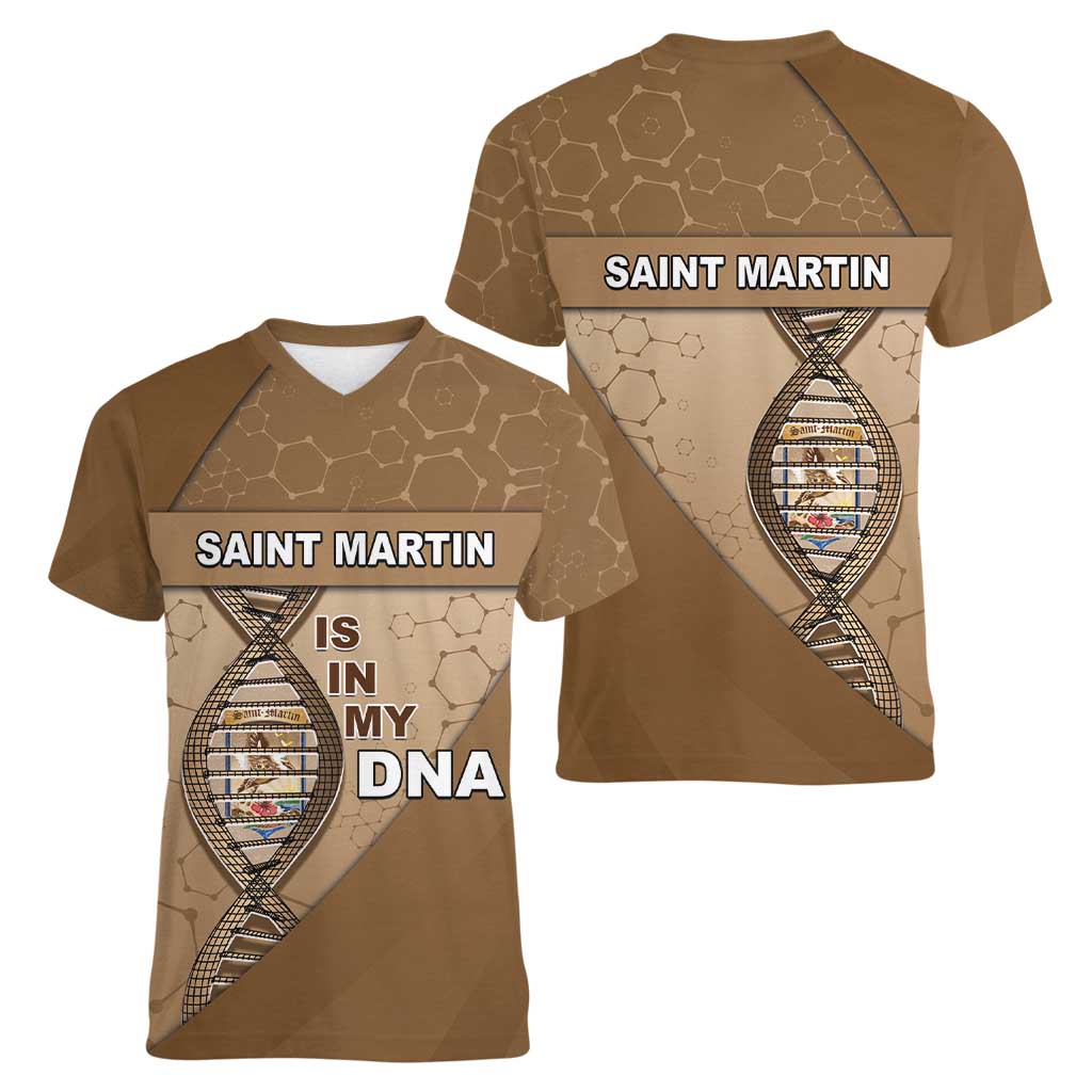Saint Martin Is In My DNA Women V-Neck T-Shirt - Wonder Print Shop