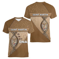 Saint Martin Is In My DNA Women V-Neck T-Shirt - Wonder Print Shop