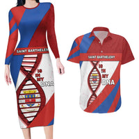 Saint Barthelemy Is In My DNA Couples Matching Long Sleeve Bodycon Dress and Hawaiian Shirt - Wonder Print Shop