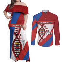 Saint Barthelemy Is In My DNA Couples Matching Off Shoulder Maxi Dress and Long Sleeve Button Shirt - Wonder Print Shop