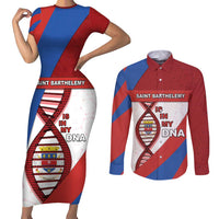 Saint Barthelemy Is In My DNA Couples Matching Short Sleeve Bodycon Dress and Long Sleeve Button Shirt - Wonder Print Shop