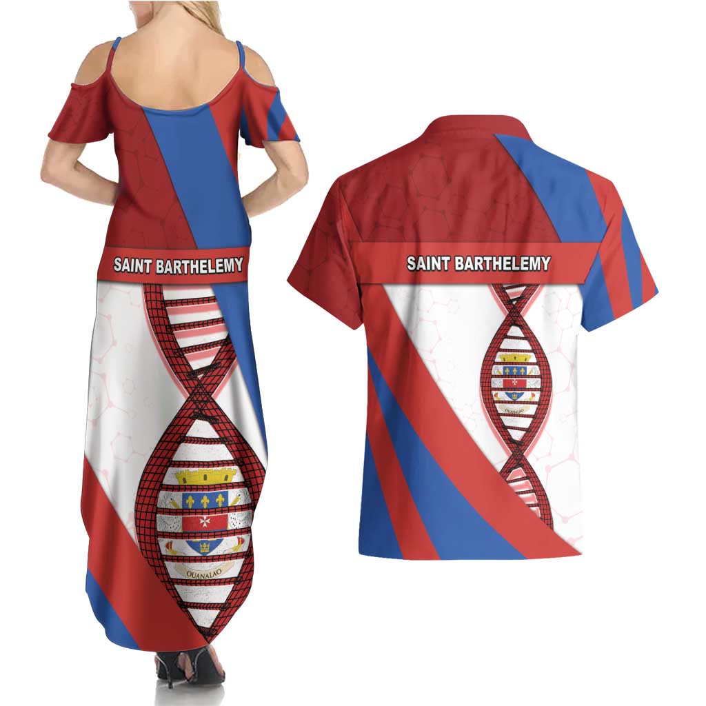 Saint Barthelemy Is In My DNA Couples Matching Summer Maxi Dress and Hawaiian Shirt - Wonder Print Shop