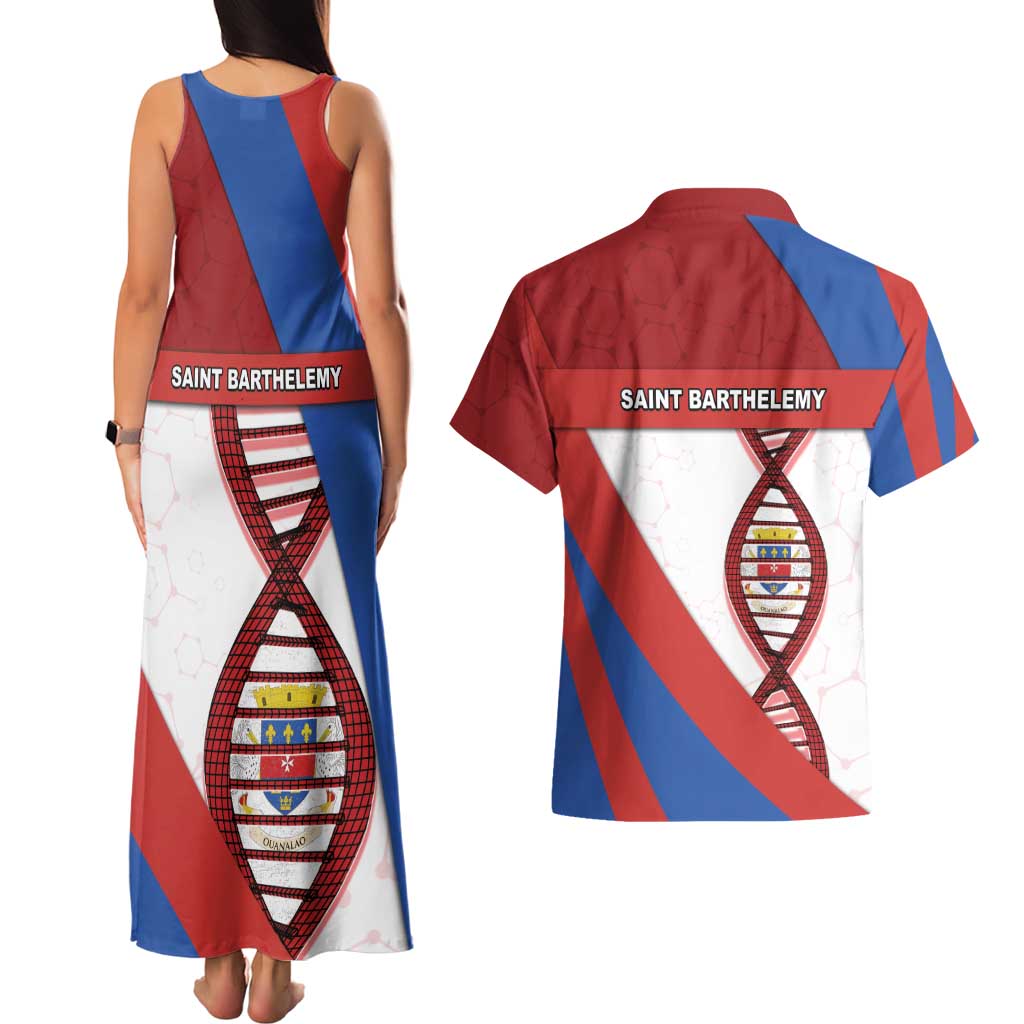 Saint Barthelemy Is In My DNA Couples Matching Tank Maxi Dress and Hawaiian Shirt - Wonder Print Shop