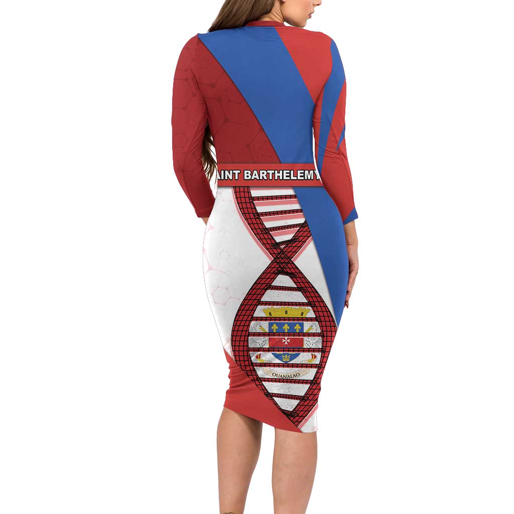 Saint Barthelemy Is In My DNA Family Matching Long Sleeve Bodycon Dress and Hawaiian Shirt - Wonder Print Shop
