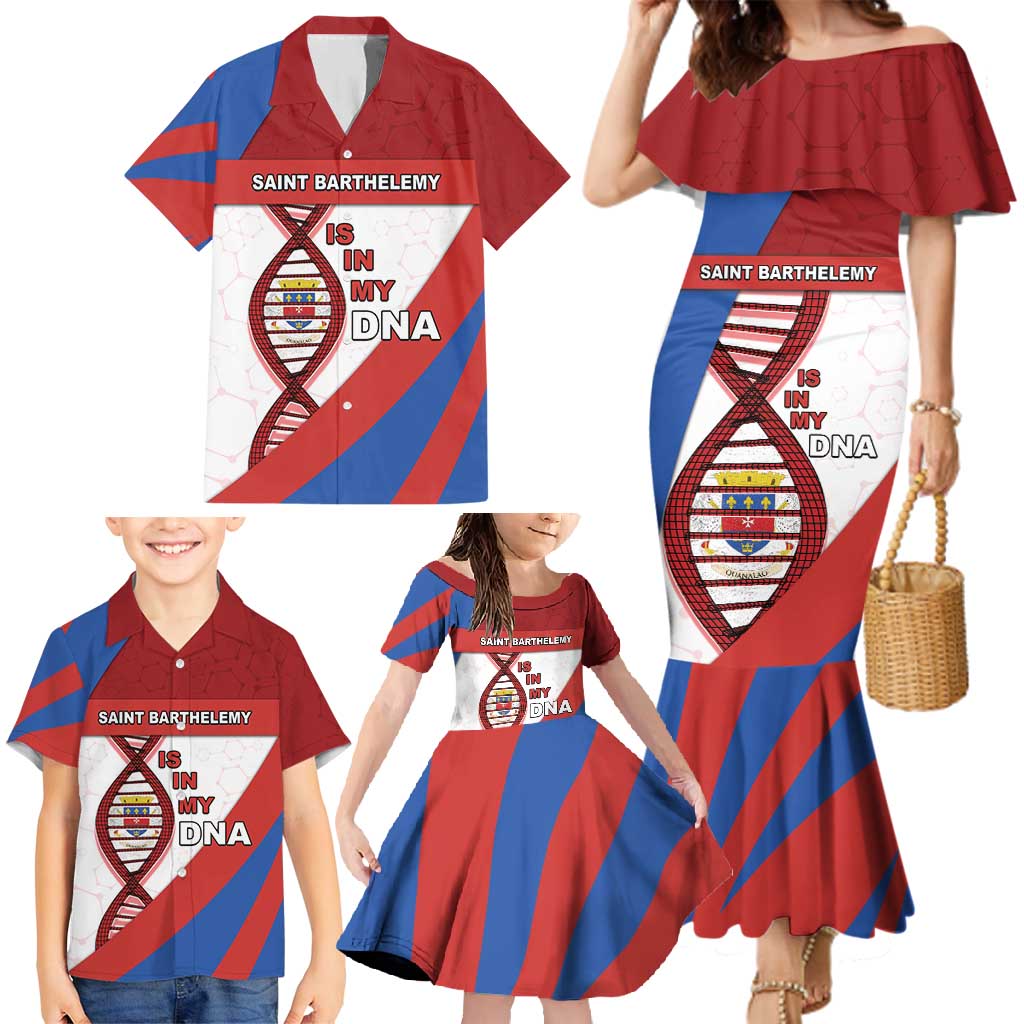 Saint Barthelemy Is In My DNA Family Matching Mermaid Dress and Hawaiian Shirt - Wonder Print Shop