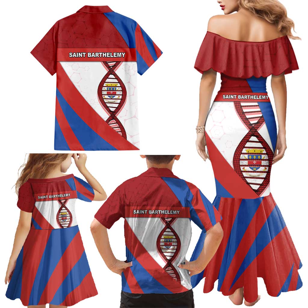 Saint Barthelemy Is In My DNA Family Matching Mermaid Dress and Hawaiian Shirt - Wonder Print Shop