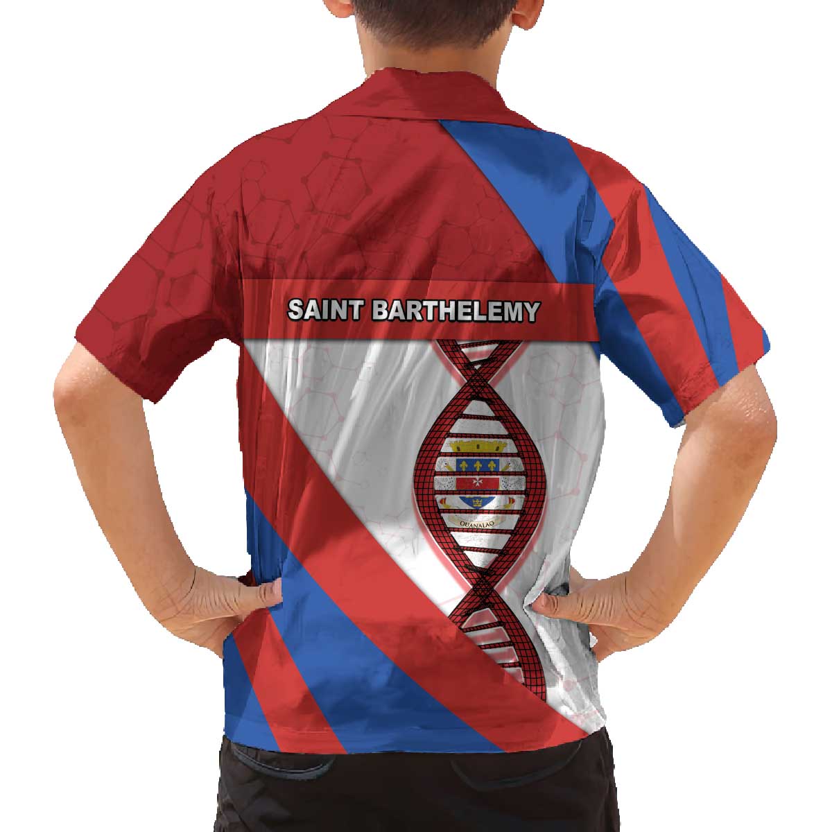 Saint Barthelemy Is In My DNA Family Matching Off The Shoulder Long Sleeve Dress and Hawaiian Shirt - Wonder Print Shop