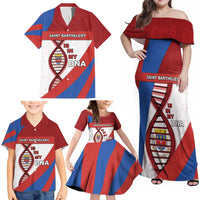 Saint Barthelemy Is In My DNA Family Matching Off Shoulder Maxi Dress and Hawaiian Shirt - Wonder Print Shop