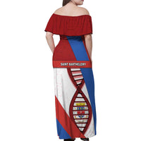 Saint Barthelemy Is In My DNA Family Matching Off Shoulder Maxi Dress and Hawaiian Shirt - Wonder Print Shop