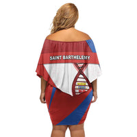 Saint Barthelemy Is In My DNA Family Matching Off Shoulder Short Dress and Hawaiian Shirt - Wonder Print Shop