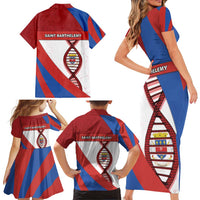 Saint Barthelemy Is In My DNA Family Matching Short Sleeve Bodycon Dress and Hawaiian Shirt - Wonder Print Shop