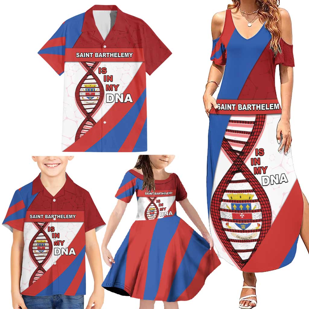 Saint Barthelemy Is In My DNA Family Matching Summer Maxi Dress and Hawaiian Shirt - Wonder Print Shop
