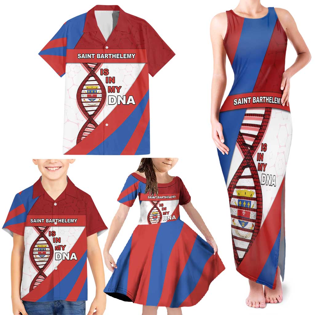 Saint Barthelemy Is In My DNA Family Matching Tank Maxi Dress and Hawaiian Shirt - Wonder Print Shop