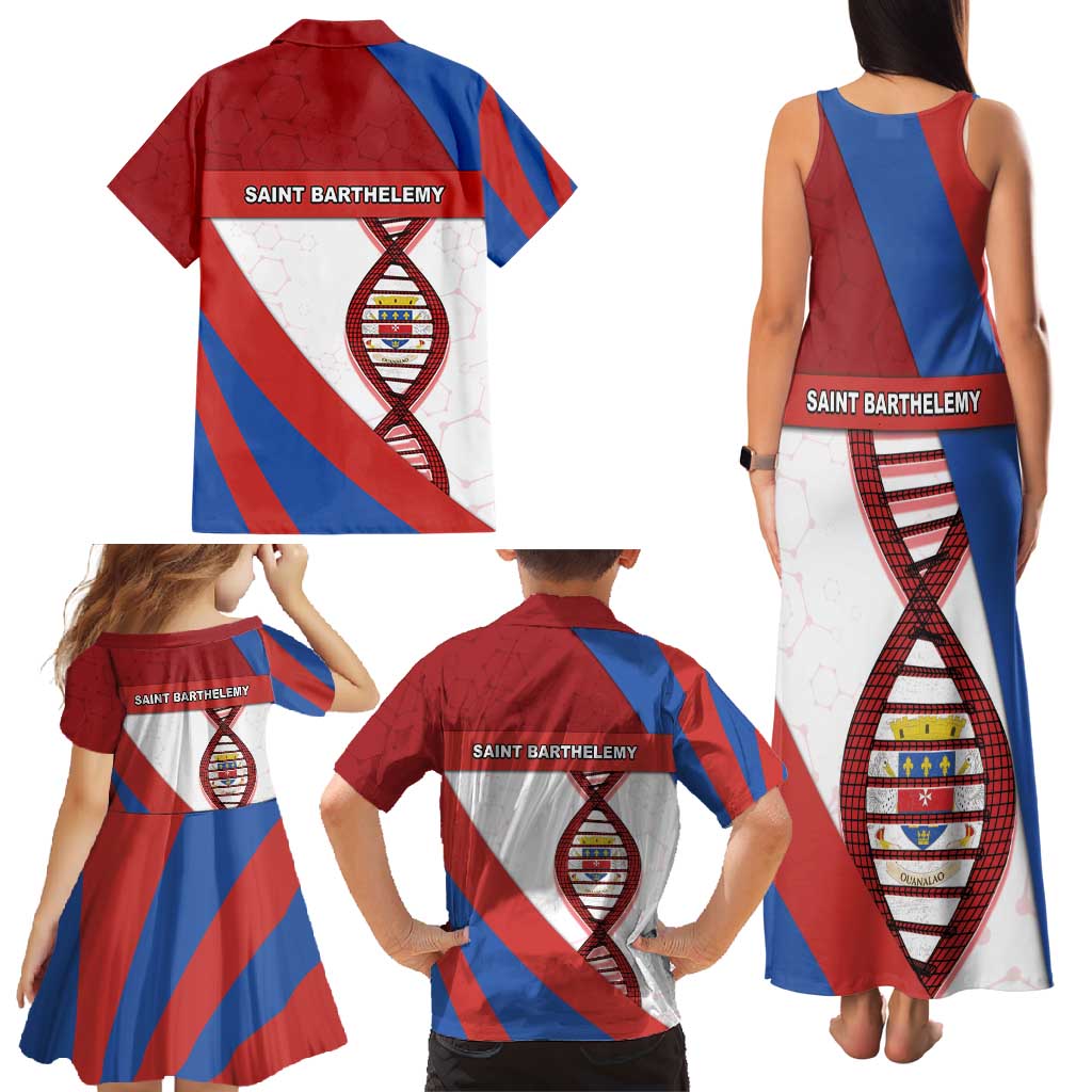 Saint Barthelemy Is In My DNA Family Matching Tank Maxi Dress and Hawaiian Shirt - Wonder Print Shop