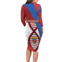Saint Barthelemy Is In My DNA Long Sleeve Bodycon Dress - Wonder Print Shop
