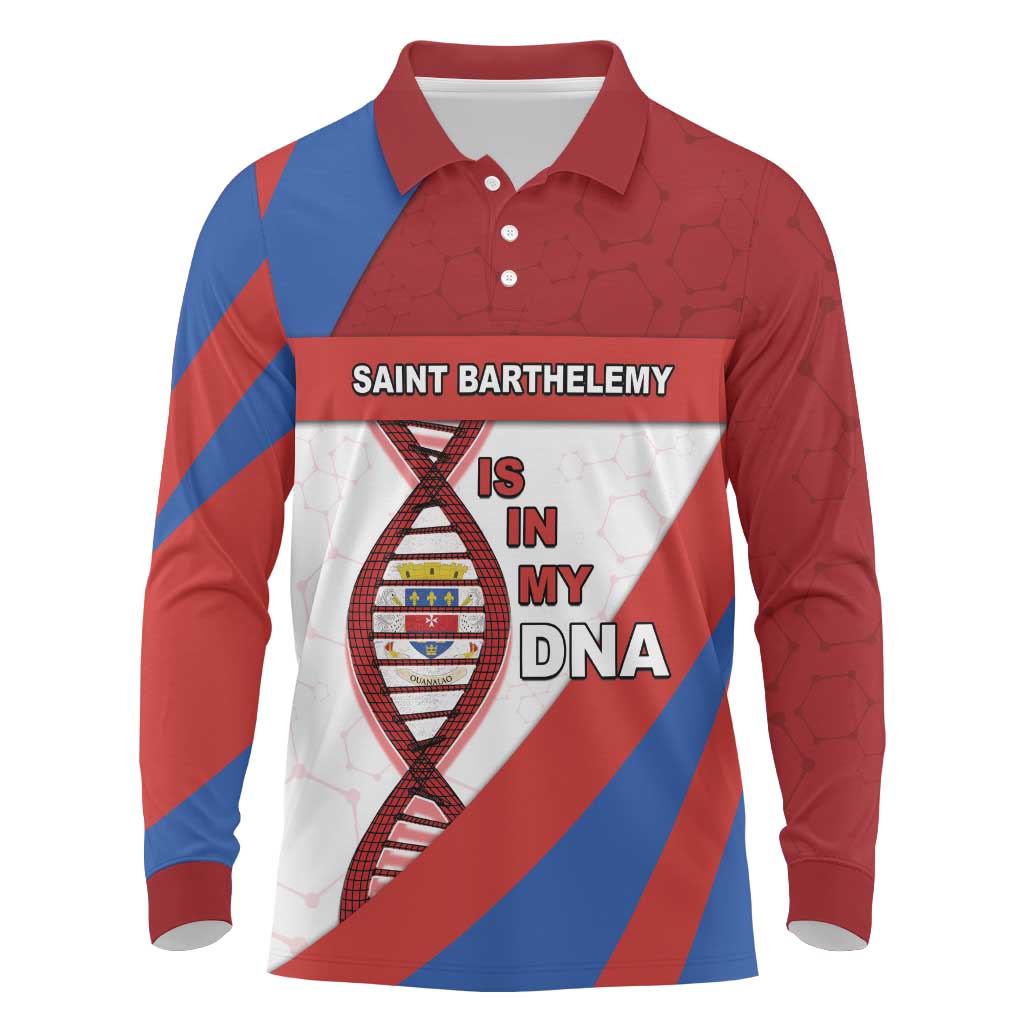 Saint Barthelemy Is In My DNA Long Sleeve Polo Shirt - Wonder Print Shop