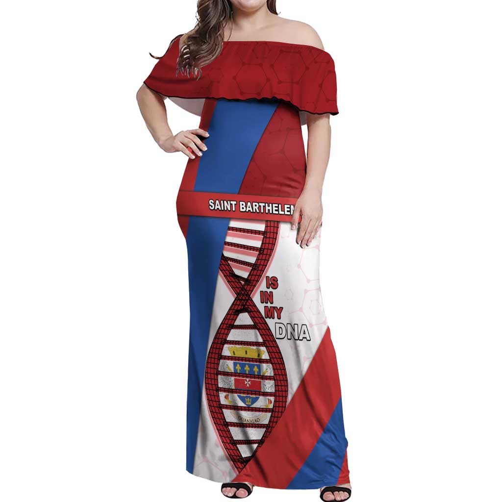 Saint Barthelemy Is In My DNA Off Shoulder Maxi Dress - Wonder Print Shop