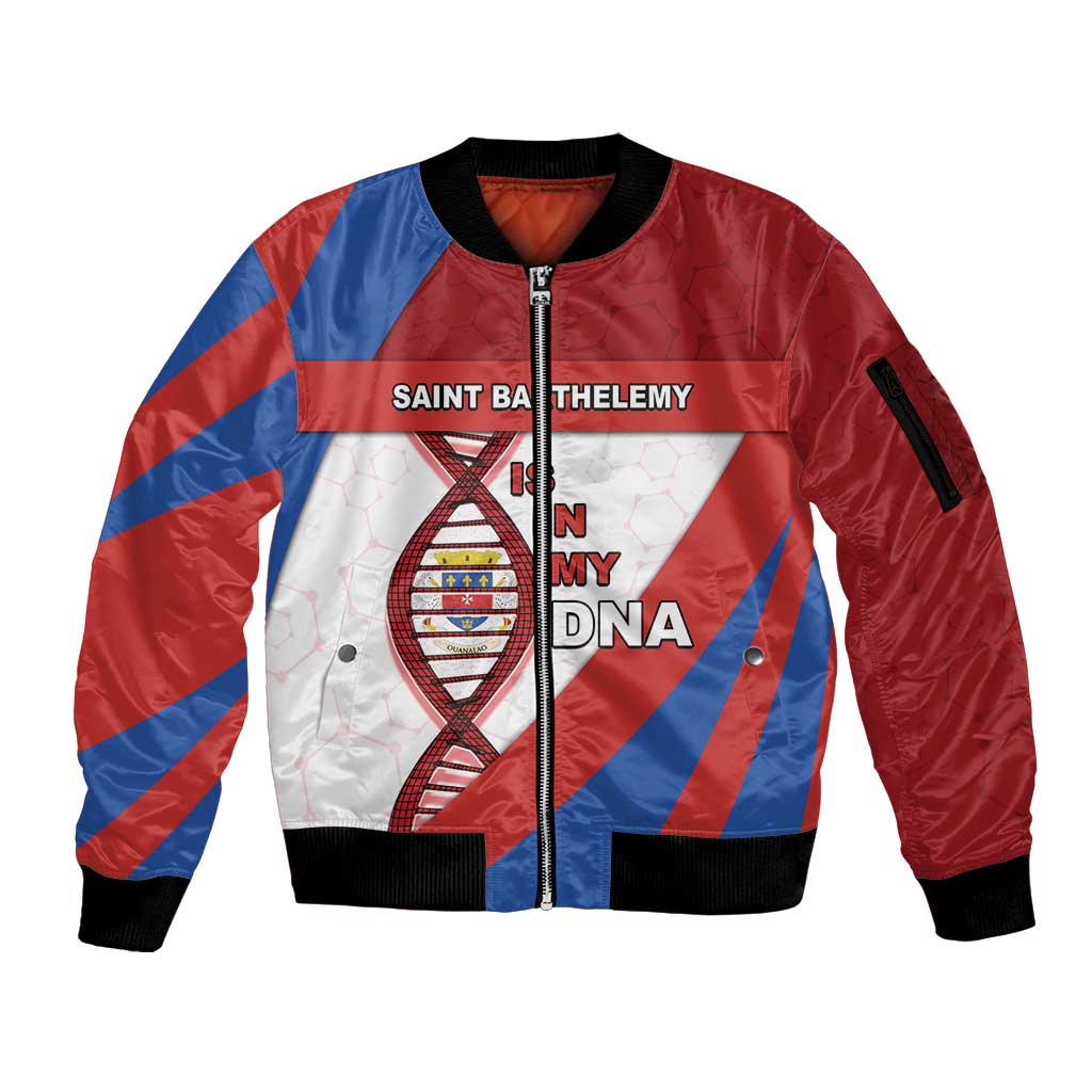 Saint Barthelemy Is In My DNA Sleeve Zip Bomber Jacket - Wonder Print Shop