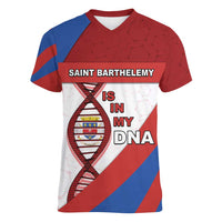 Saint Barthelemy Is In My DNA Women V-Neck T-Shirt - Wonder Print Shop