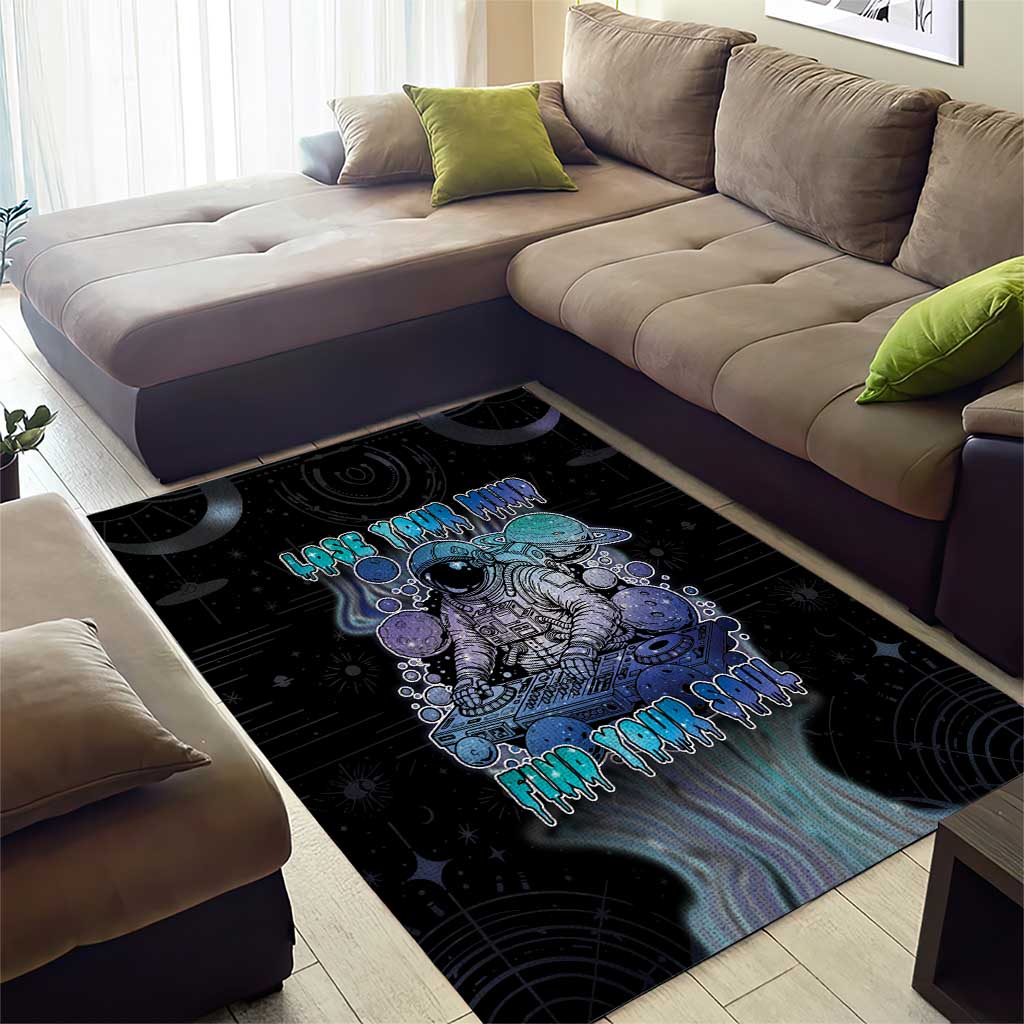 Astronaut Area Rug Love Your Mind Find Your Soul - Wonder Print Shop
