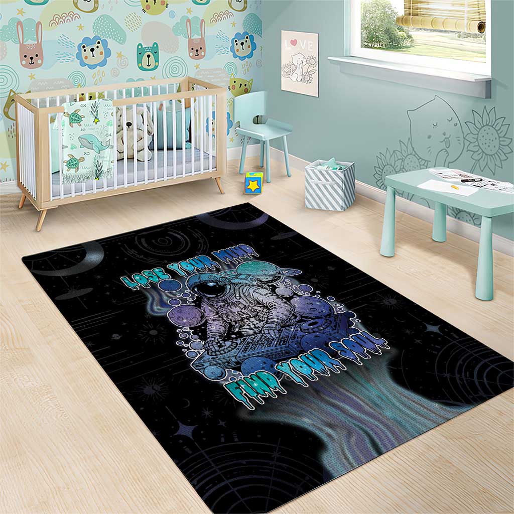 Astronaut Area Rug Love Your Mind Find Your Soul - Wonder Print Shop