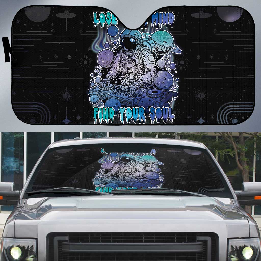 Astronaut Auto Sun Shade Love Your Mind Find Your Soul - Wonder Print Shop