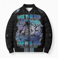Astronaut Bomber Puffer Jacket Love Your Mind Find Your Soul - Wonder Print Shop