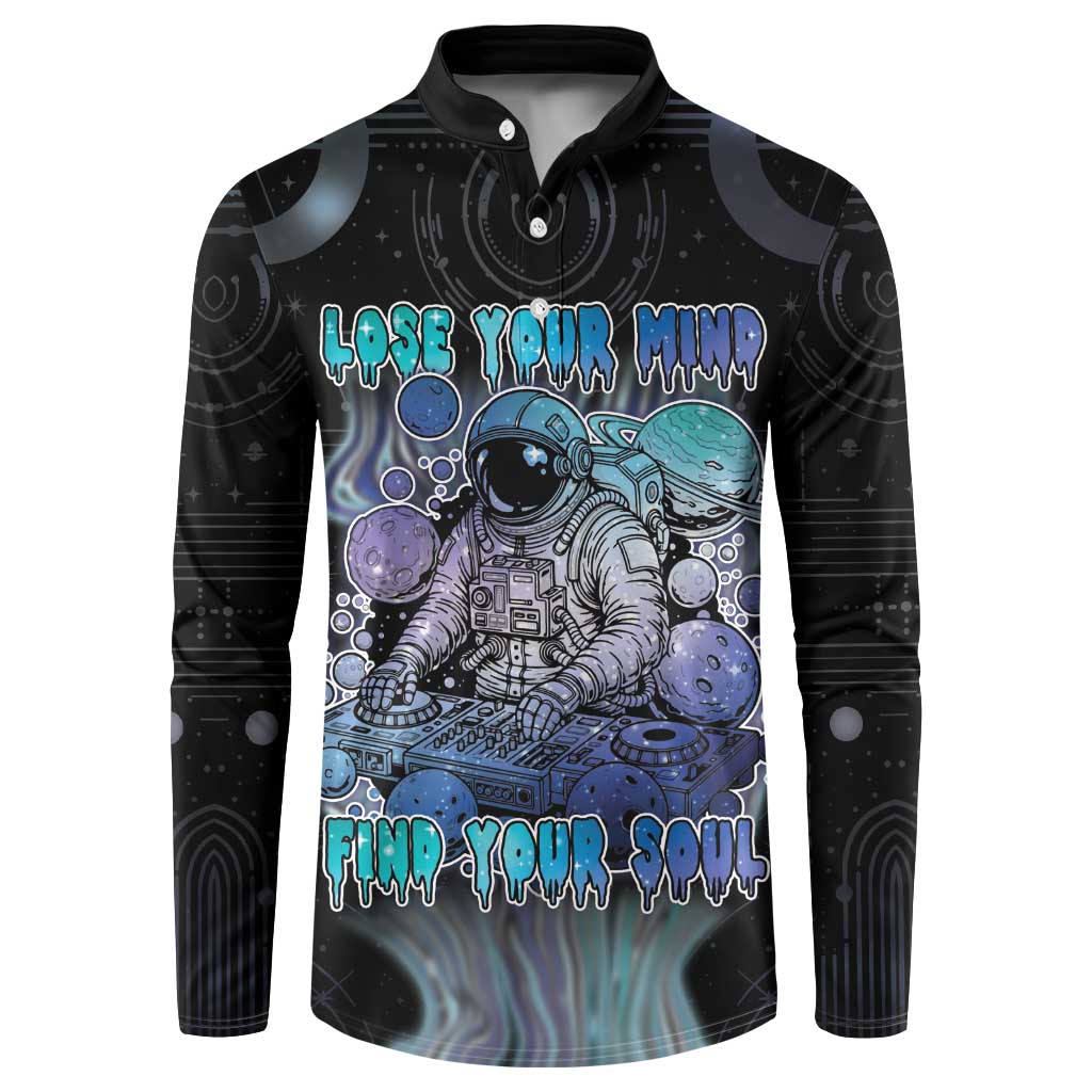 Astronaut Button Sweatshirt Love Your Mind Find Your Soul - Wonder Print Shop