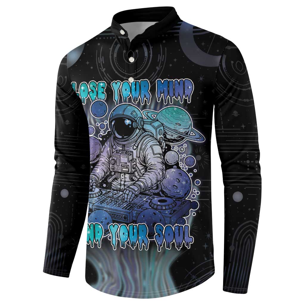 Astronaut Button Sweatshirt Love Your Mind Find Your Soul - Wonder Print Shop