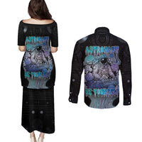 Astronaut Couples Matching Puletasi and Long Sleeve Button Shirt Love Your Mind Find Your Soul - Wonder Print Shop