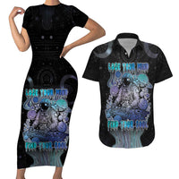 Astronaut Couples Matching Short Sleeve Bodycon Dress and Hawaiian Shirt Love Your Mind Find Your Soul - Wonder Print Shop