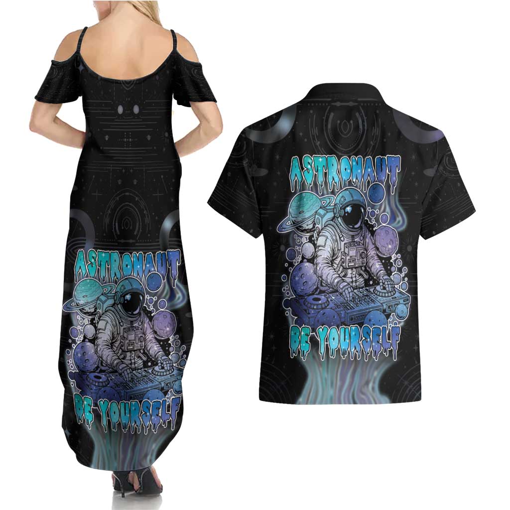 Astronaut Couples Matching Summer Maxi Dress and Hawaiian Shirt Love Your Mind Find Your Soul - Wonder Print Shop