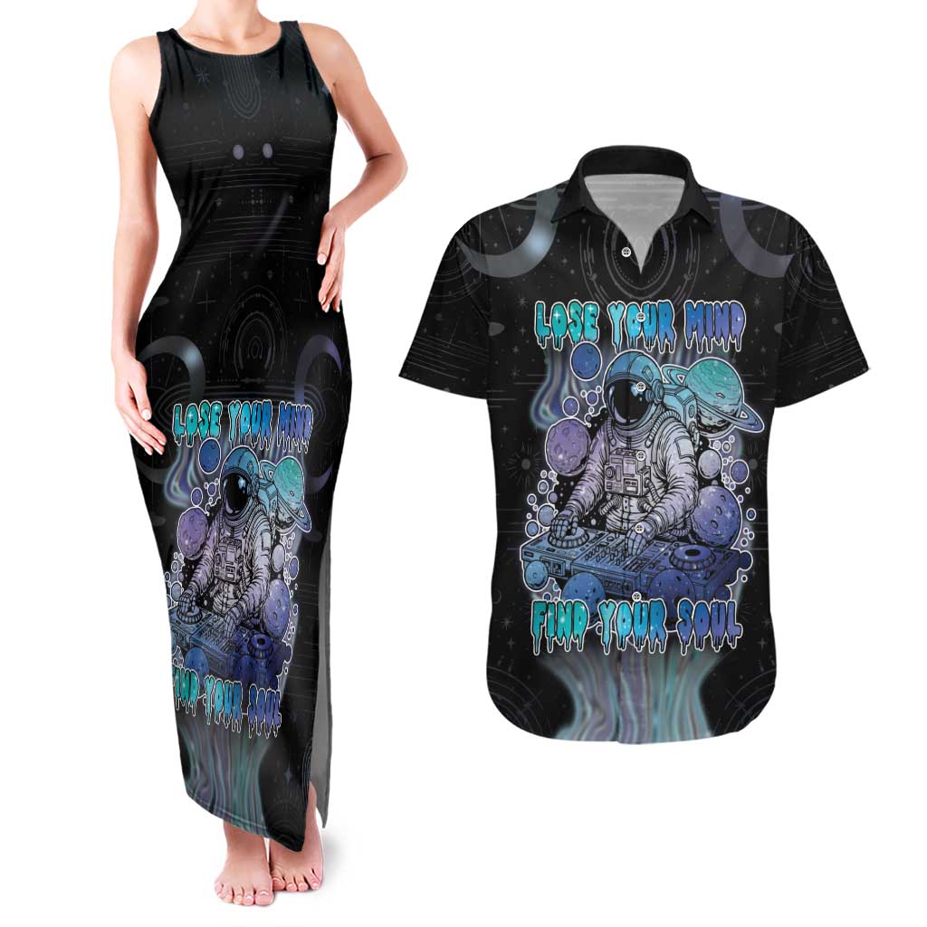 Astronaut Couples Matching Tank Maxi Dress and Hawaiian Shirt Love Your Mind Find Your Soul - Wonder Print Shop