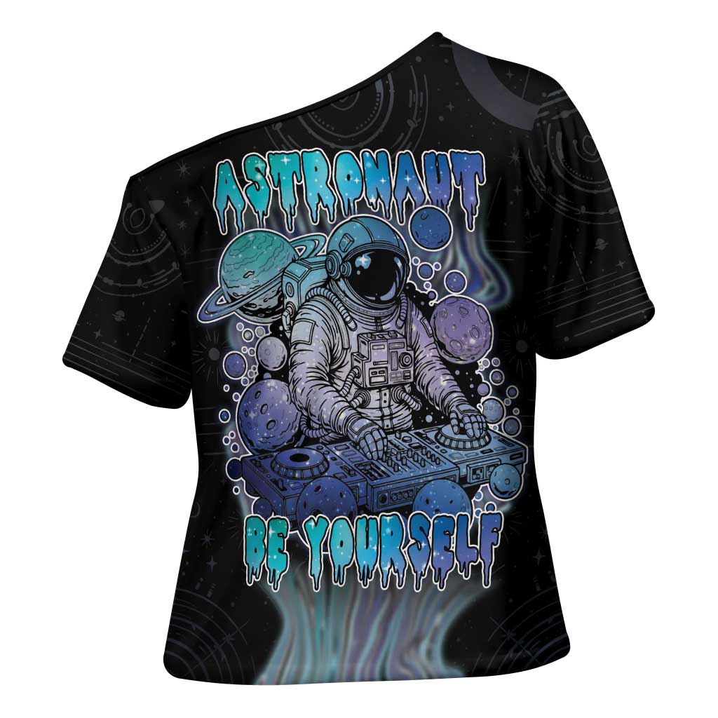 Astronaut Cross Shoulder Shirt Love Your Mind Find Your Soul - Wonder Print Shop