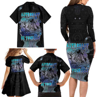 Astronaut Family Matching Long Sleeve Bodycon Dress and Hawaiian Shirt Love Your Mind Find Your Soul - Wonder Print Shop