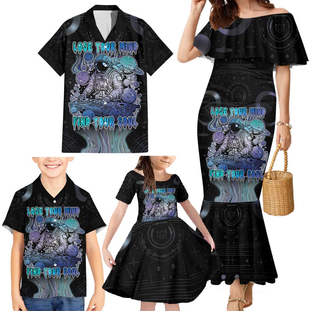 Astronaut Family Matching Mermaid Dress and Hawaiian Shirt Love Your Mind Find Your Soul - Wonder Print Shop