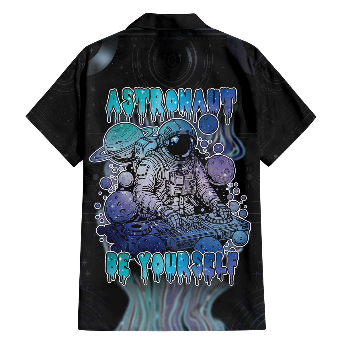 Astronaut Family Matching Off The Shoulder Long Sleeve Dress and Hawaiian Shirt Love Your Mind Find Your Soul - Wonder Print Shop