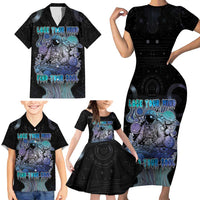 Astronaut Family Matching Short Sleeve Bodycon Dress and Hawaiian Shirt Love Your Mind Find Your Soul - Wonder Print Shop