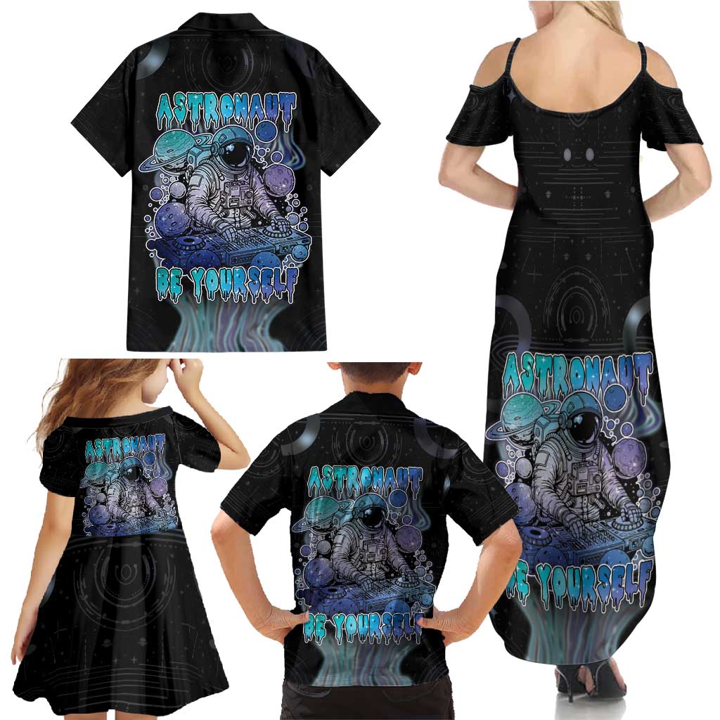 Astronaut Family Matching Summer Maxi Dress and Hawaiian Shirt Love Your Mind Find Your Soul - Wonder Print Shop