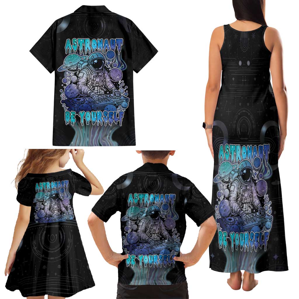 Astronaut Family Matching Tank Maxi Dress and Hawaiian Shirt Love Your Mind Find Your Soul - Wonder Print Shop