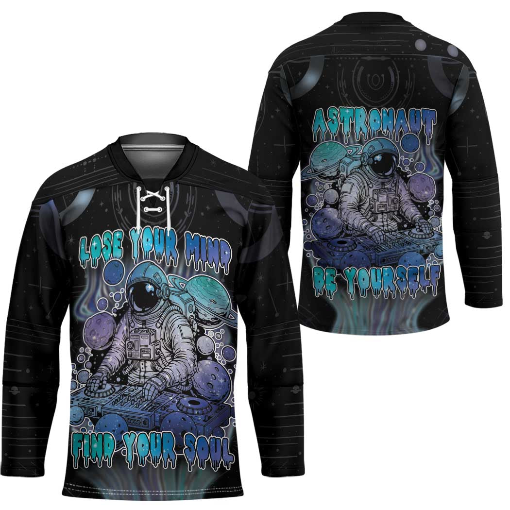 Astronaut Hockey Jersey Love Your Mind Find Your Soul - Wonder Print Shop