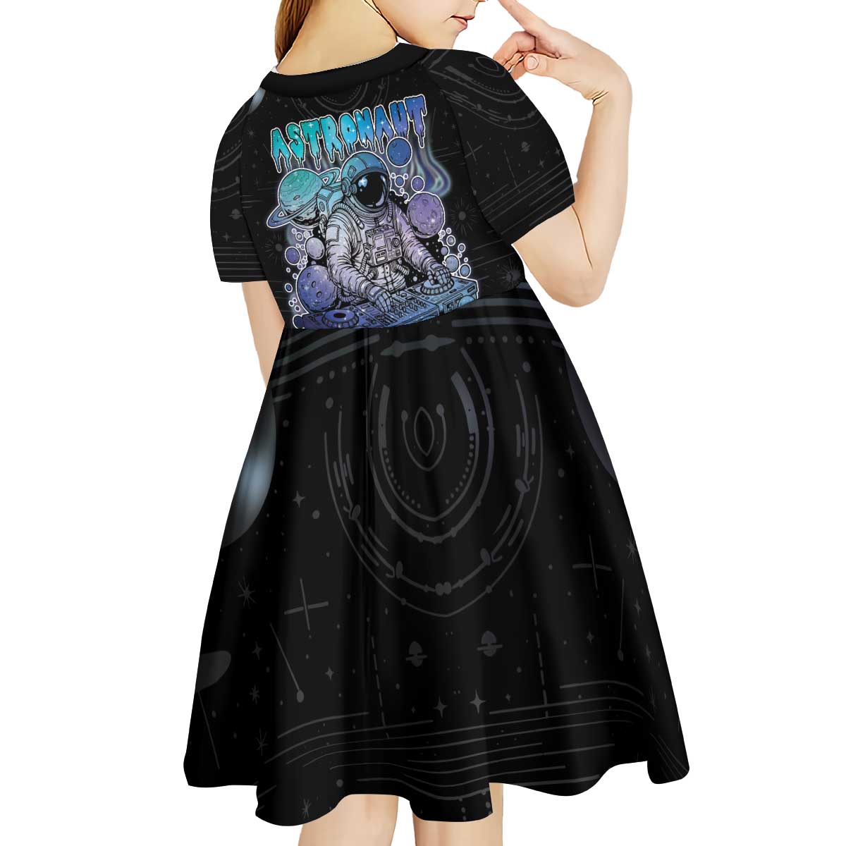 Astronaut Kid Short Sleeve Dress Love Your Mind Find Your Soul - Wonder Print Shop
