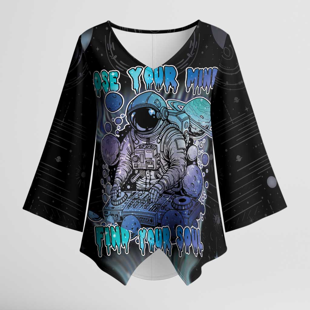 Astronaut Kimono Sleeve Blouse Love Your Mind Find Your Soul - Wonder Print Shop