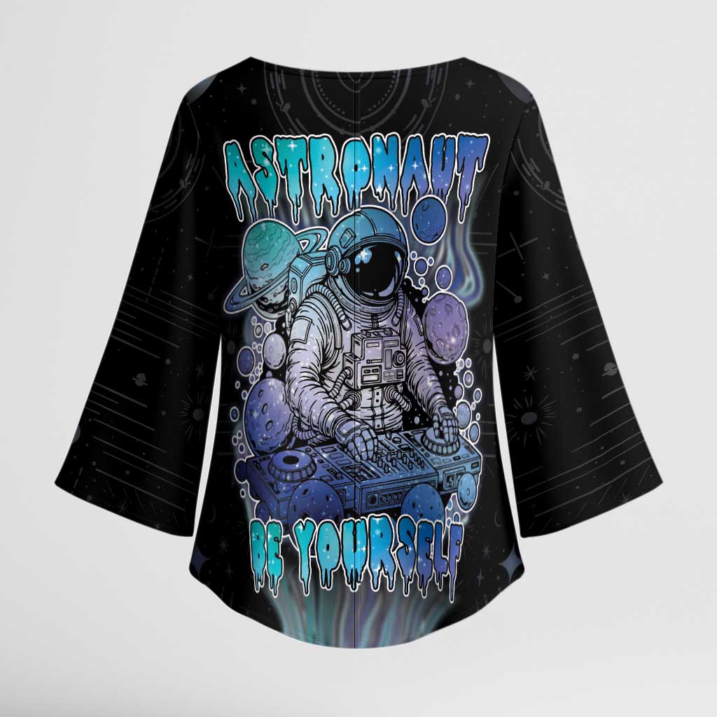 Astronaut Kimono Sleeve Blouse Love Your Mind Find Your Soul - Wonder Print Shop